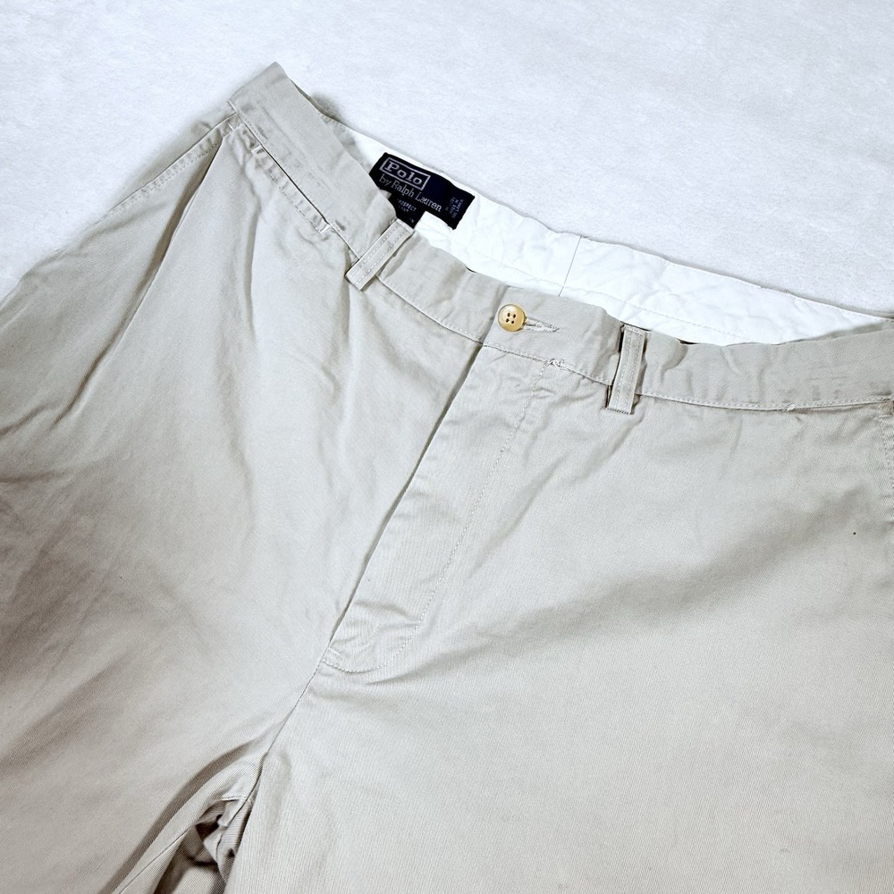 Polo Ralph Lauren Pants Mens 38x32 Tan Prospect Flat Front Chino‎ Preppy Work